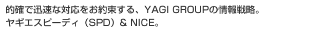 ImŐvȑΉ񑩂AYAGI GROUP̏헪BMGXs[fBiSPDj& NICEB